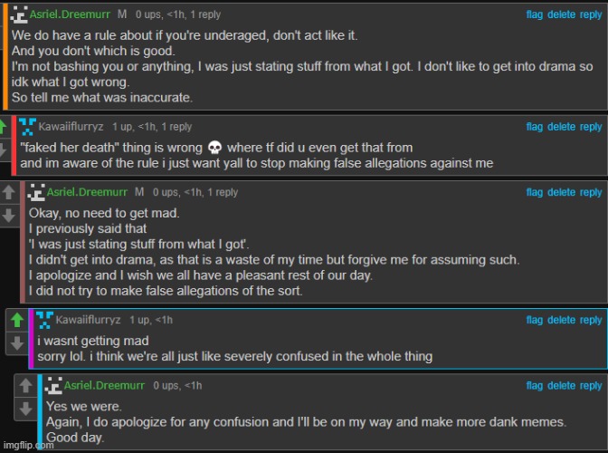 The key to ending an argument online peacefully: If you are in the wrong, recognize it and apologize, be nice, and move on. | made w/ Imgflip meme maker
