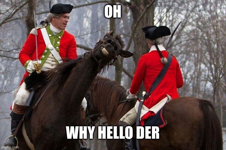 Horse | OH; WHY HELLO DER | image tagged in horse | made w/ Imgflip meme maker