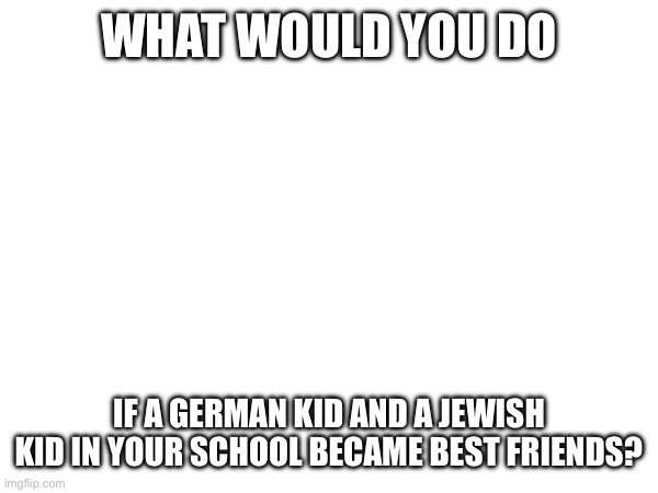 WHAT WOULD YOU DO; IF A GERMAN KID AND A JEWISH KID IN YOUR SCHOOL BECAME BEST FRIENDS? | made w/ Imgflip meme maker
