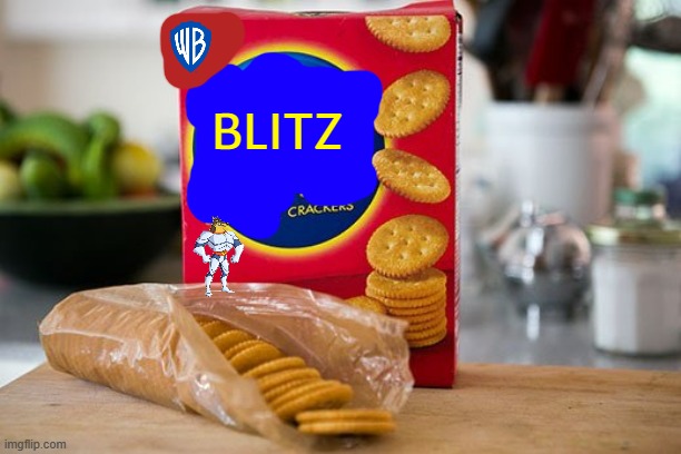 blitz crackers | BLITZ | image tagged in ritz,warner bros,dogs,fake | made w/ Imgflip meme maker