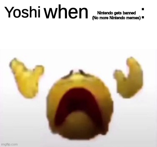 User When Offended: | Nintendo gets banned

(No more Nintendo memes); Yoshi | image tagged in user when offended | made w/ Imgflip meme maker