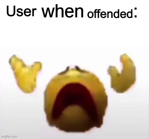 User When Offended: | offended; User | image tagged in user when offended | made w/ Imgflip meme maker