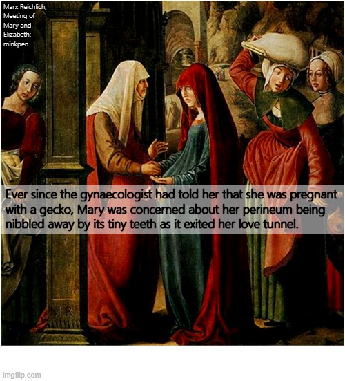 Immaculate Conception | image tagged in art memes,mary,jesus,baby,pregnant,pregnancy | made w/ Imgflip meme maker