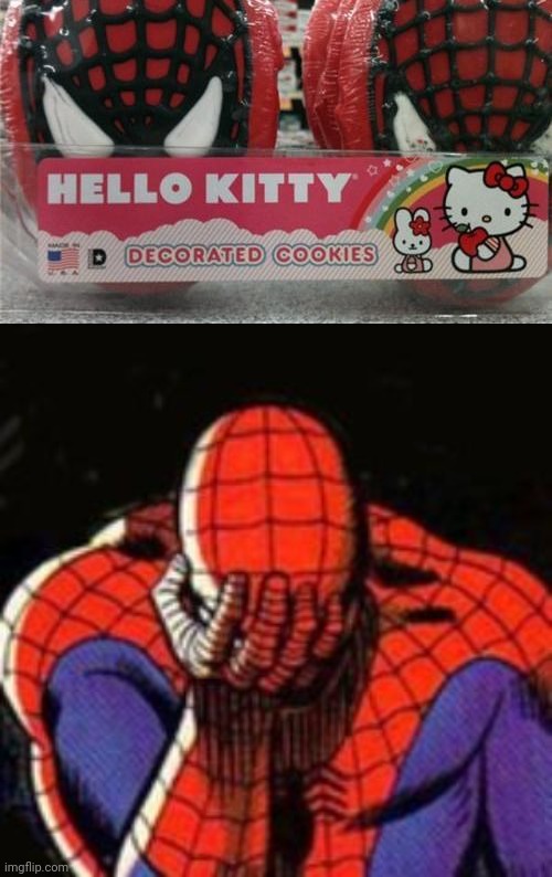 Spider-Man cookies | image tagged in memes,sad spiderman,hello kitty,you had one job,spider-man,cookies | made w/ Imgflip meme maker