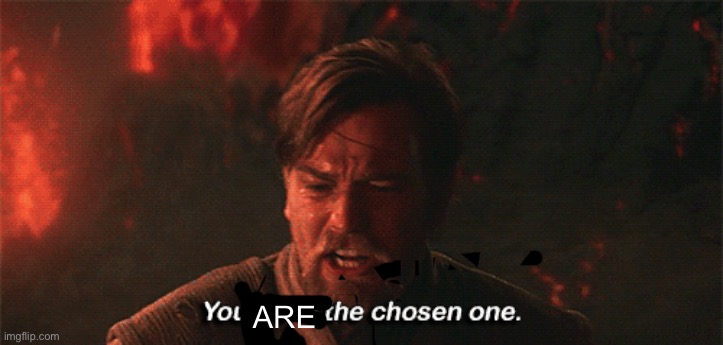 you were the chosen one | ARE | image tagged in you were the chosen one | made w/ Imgflip meme maker