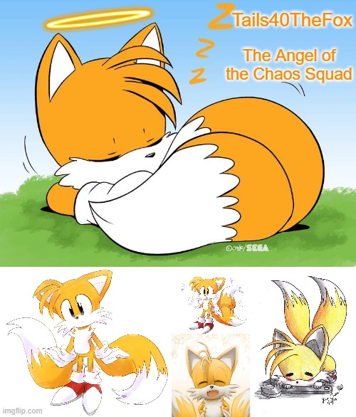 A tribute to Tails40TheFox. Despite the hardships, they were a nice squad member. | Tails40TheFox; The Angel of the Chaos Squad | made w/ Imgflip meme maker