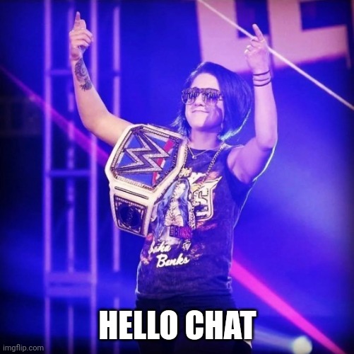 Bayley | HELLO CHAT | image tagged in bayley | made w/ Imgflip meme maker