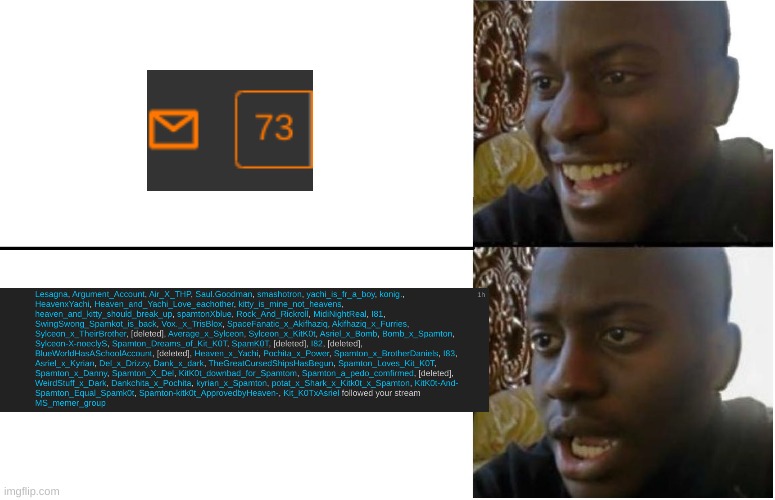 The memechat was just a plug as well. | image tagged in disappointed black guy | made w/ Imgflip meme maker