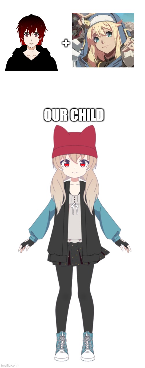 Mine and Bridget's daughter | +; OUR CHILD | image tagged in anime | made w/ Imgflip meme maker