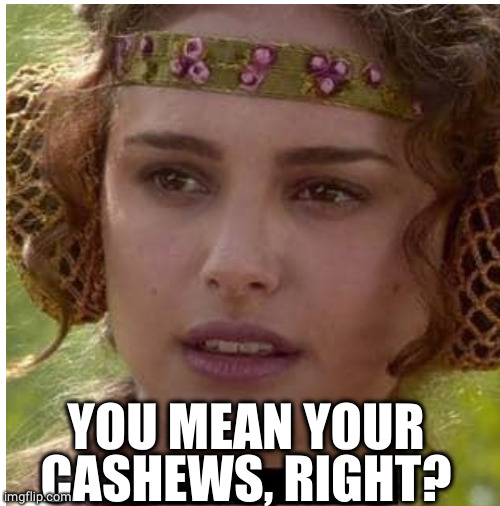 YOU MEAN YOUR CASHEWS, RIGHT? | image tagged in blank white template | made w/ Imgflip meme maker