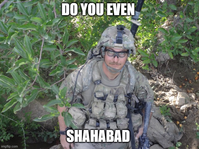 soldier | DO YOU EVEN; SHAHABAD | image tagged in soldier | made w/ Imgflip meme maker