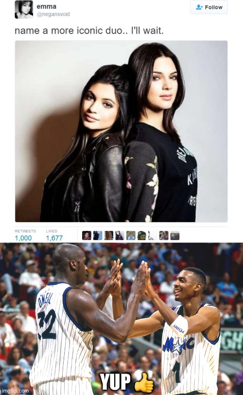 More Iconic Duo | YUP 👍 | image tagged in name a more iconic duo,anfernee hardaway,nba memes,shaq,orlando magic,basketball | made w/ Imgflip meme maker