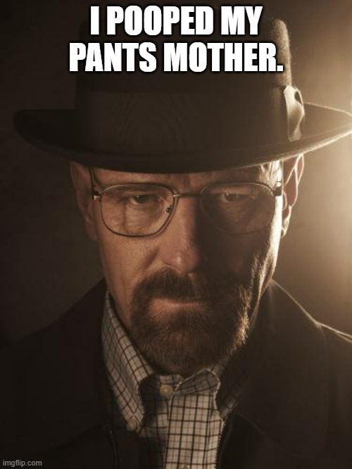 mother | I POOPED MY PANTS MOTHER. | image tagged in walter white | made w/ Imgflip meme maker