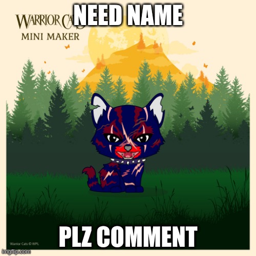 neeeed name | NEED NAME; PLZ COMMENT | image tagged in warrior cats,cats,hehehe,oh wow are you actually reading these tags | made w/ Imgflip meme maker