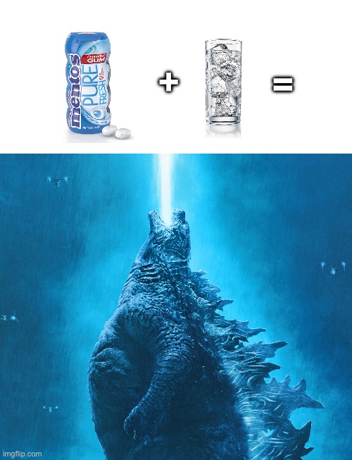 ?? | =; + | image tagged in godzilla | made w/ Imgflip meme maker