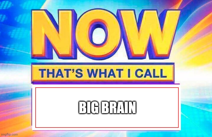 Now That’s What I Call | BIG BRAIN | image tagged in now that s what i call | made w/ Imgflip meme maker