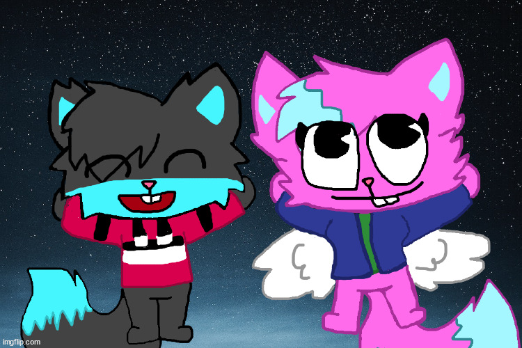 some art my kitty and my bff | made w/ Imgflip meme maker