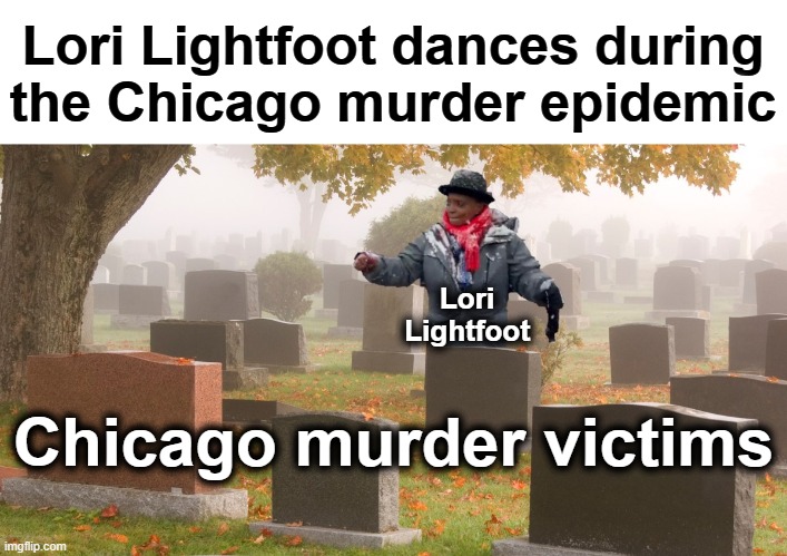 Lori Lightfoot dances during the Chicago murder epidemic; Lori
Lightfoot; Chicago murder victims | image tagged in memes,lori lightfoot,chicago,mayor,democrats,crime | made w/ Imgflip meme maker