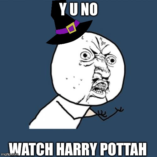 no seriously | Y U NO; WATCH HARRY POTTAH | image tagged in memes,y u no | made w/ Imgflip meme maker
