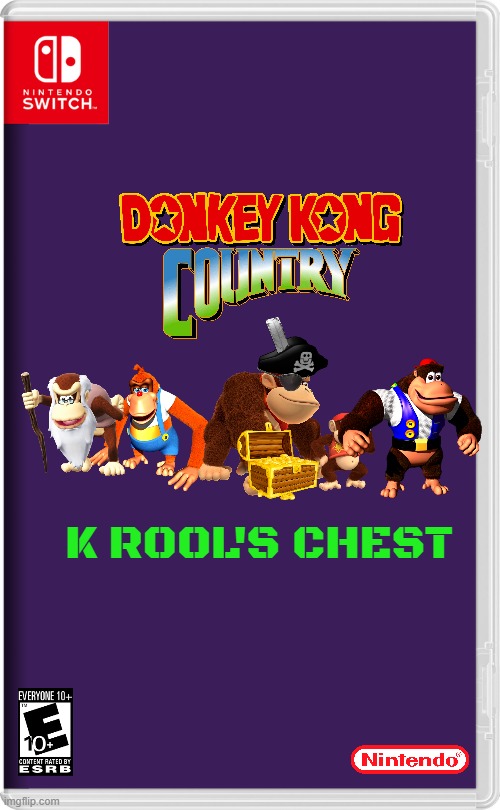 donkey kong country k-rool's chest | K ROOL'S CHEST | image tagged in nintendo switch,donkey kong,pirates,fake | made w/ Imgflip meme maker