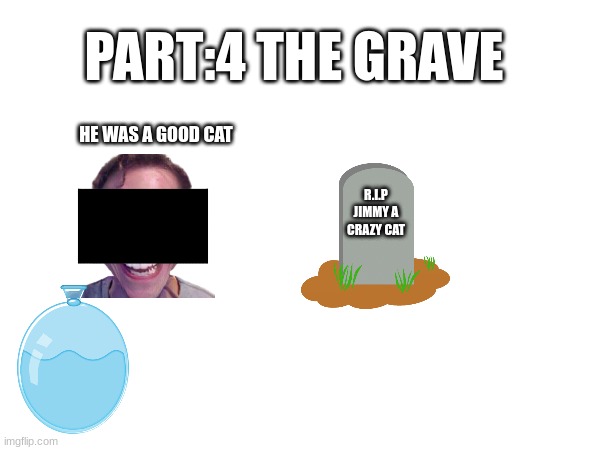 sad time | PART:4 THE GRAVE; HE WAS A GOOD CAT; R.I.P JIMMY A CRAZY CAT | image tagged in cats,rest in peace | made w/ Imgflip meme maker