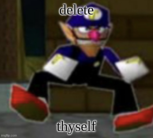 wah male | delete thyself | image tagged in wah male | made w/ Imgflip meme maker