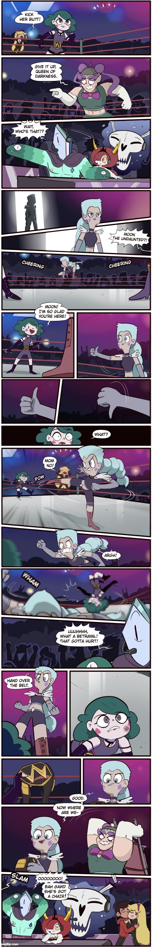 MorningMark - “Here to Help” but now it’s WWE. | image tagged in wwe,svtfoe,star vs the forces of evil,comics/cartoons,memes,comics | made w/ Imgflip meme maker