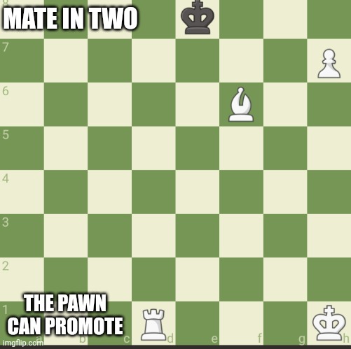 Easy or not? | MATE IN TWO; THE PAWN CAN PROMOTE | image tagged in chess,problems | made w/ Imgflip meme maker