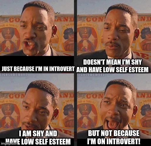 But Not because I'm Black | DOESN'T MEAN I'M SHY AND HAVE LOW SELF ESTEEM; JUST BECAUSE I'M IN INTROVERT; BUT NOT BECAUSE I'M ON INTROVERT! I AM SHY AND HAVE LOW SELF ESTEEM | image tagged in but not because i'm black | made w/ Imgflip meme maker
