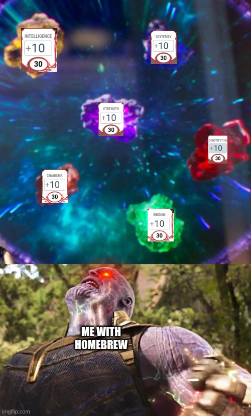 The homebrew stones | ME WITH HOMEBREW | image tagged in thanos infinity stones | made w/ Imgflip meme maker