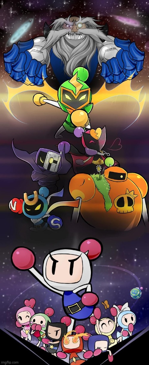 Super Bomberman R scroll art (Art by RamseyKaidArt) | made w/ Imgflip meme maker