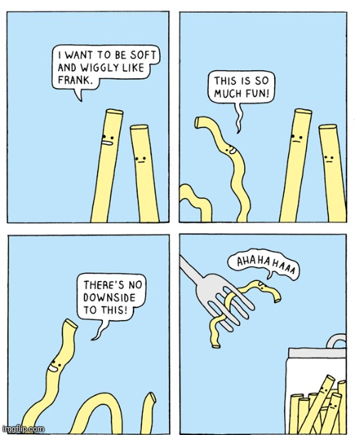 Wiggly noodle | image tagged in noodles,noodle,fork,wiggly,comics/cartoons,comics | made w/ Imgflip meme maker