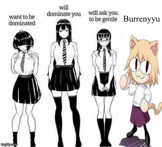 dominated anime girls | Burrenyyu | image tagged in dominated anime girls | made w/ Imgflip meme maker