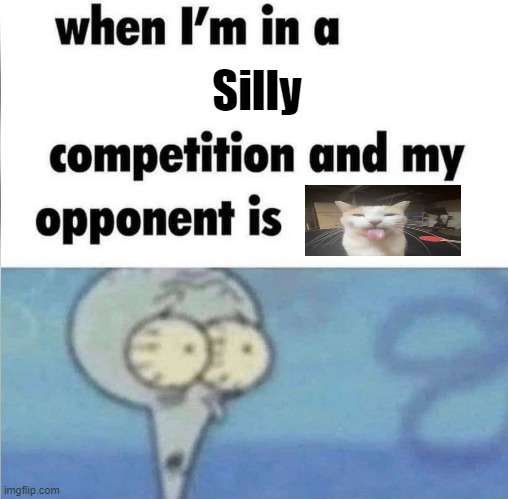 I accidentally posted my last cat meme in fun lol | Silly | image tagged in whe i'm in a competition and my opponent is | made w/ Imgflip meme maker