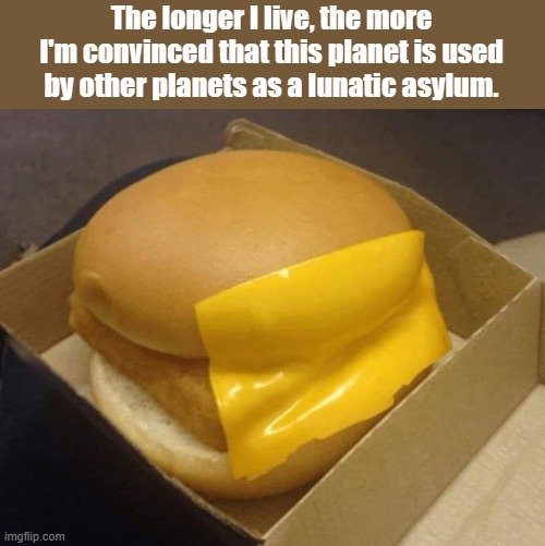 Funny truths | The longer I live, the more I'm convinced that this planet is used by other planets as a lunatic asylum. | image tagged in funny | made w/ Imgflip meme maker