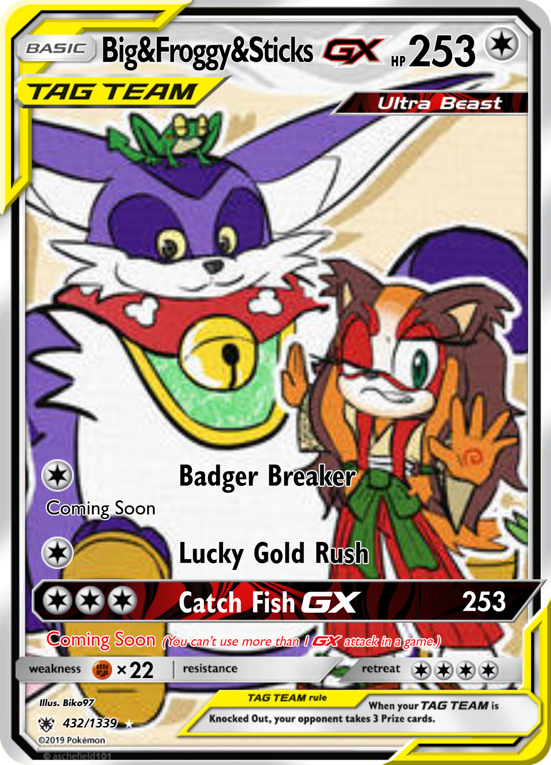 High Quality Edo Big the Cat & Froggy & Sticks the Badger GX Tag Team Blank Meme Template