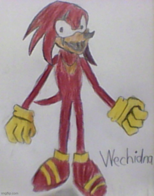 Wechidna | image tagged in sonic exe,drawing,knuckles | made w/ Imgflip meme maker