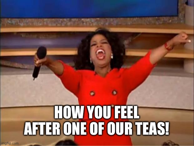 Oprah You Get A Meme | HOW YOU FEEL AFTER ONE OF OUR TEAS! | image tagged in memes,oprah you get a | made w/ Imgflip meme maker