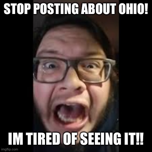 STOP. POSTING. ABOUT AMONG US | STOP POSTING ABOUT OHIO! IM TIRED OF SEEING IT!! | image tagged in stop posting about among us | made w/ Imgflip meme maker