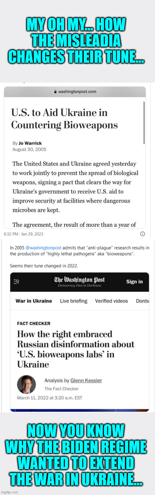 More and more truth coming out from corrupt Ukraine... and the deep state's desperate attempts to hide it... | MY OH MY... HOW THE MISLEADIA CHANGES THEIR TUNE... NOW YOU KNOW WHY THE BIDEN REGIME WANTED TO EXTEND THE WAR IN UKRAINE... | image tagged in the truth,deep state,criminals | made w/ Imgflip meme maker