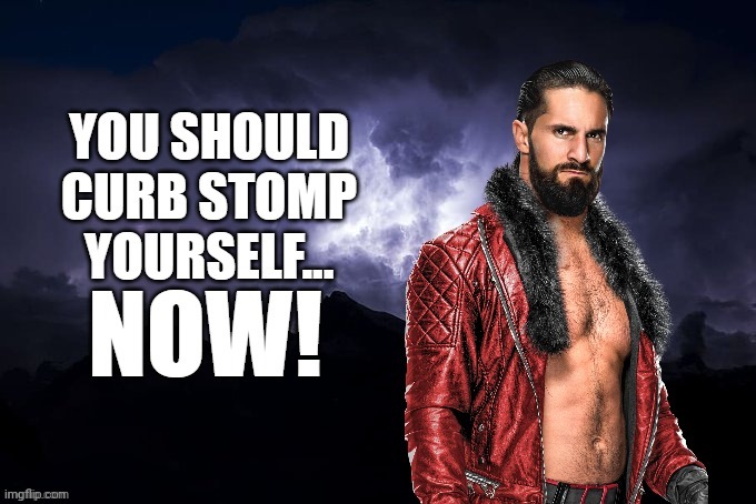 You should curb stomp yourself... NOW! | image tagged in you should curb stomp yourself now | made w/ Imgflip meme maker