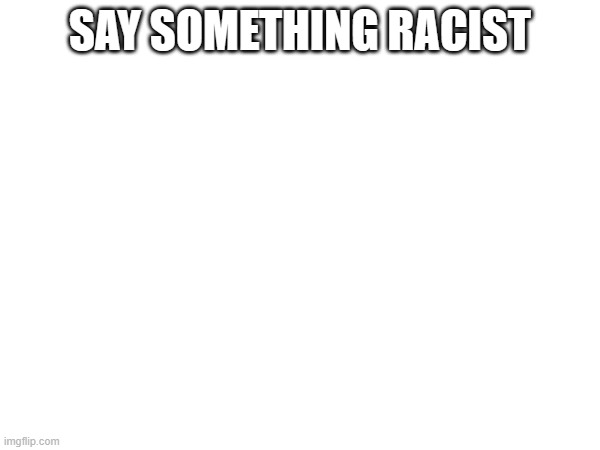  SAY SOMETHING RACIST | made w/ Imgflip meme maker