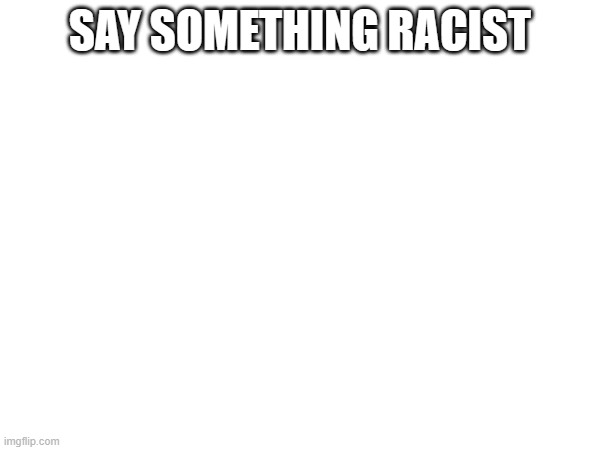 SAY SOMETHING RACIST | made w/ Imgflip meme maker