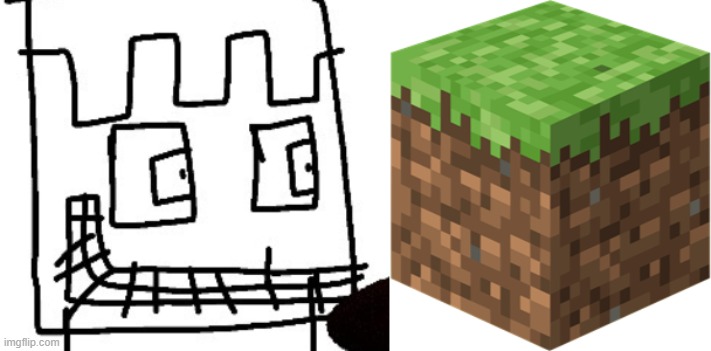 image tagged in minecraft grass block | made w/ Imgflip meme maker