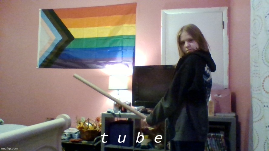 i have a cardboard tube | t u b e | image tagged in tube | made w/ Imgflip meme maker