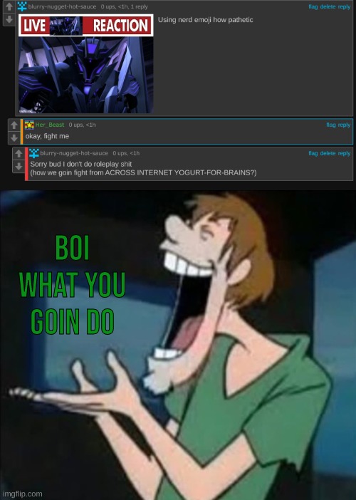 LMFAO | BOI WHAT YOU GOIN DO | image tagged in shaggy eating nothing | made w/ Imgflip meme maker
