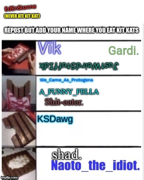 Shit-eater. | made w/ Imgflip meme maker