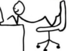 High Quality stickman leaning on table Blank Meme Template