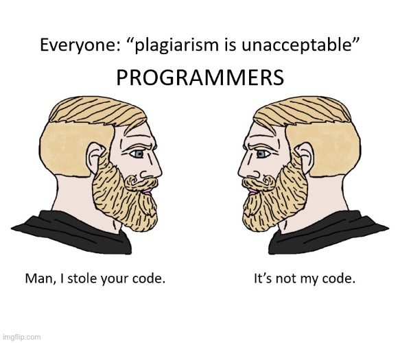 Image Tagged In Chad memes funny programming repost plagiarism Imgflip