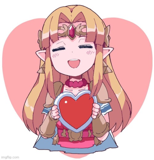 Zelda with a heart | image tagged in zelda with a heart | made w/ Imgflip meme maker